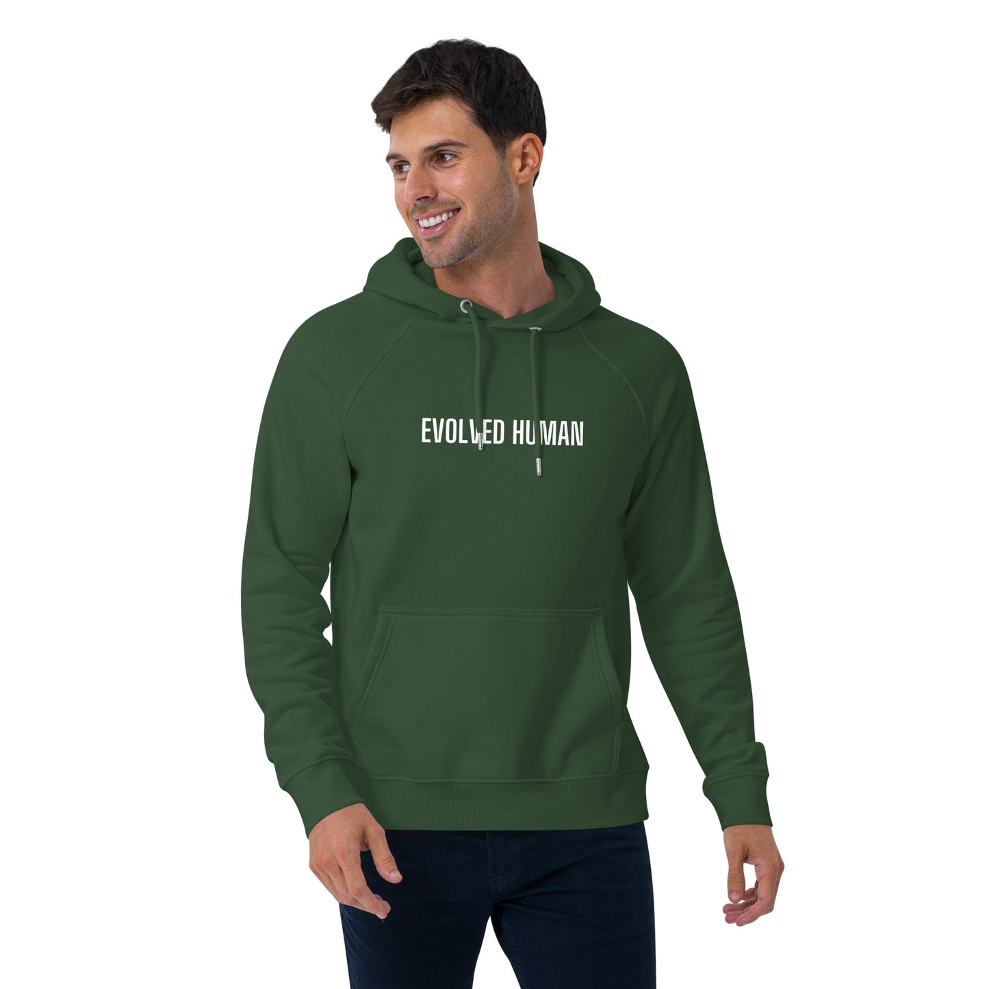 Evolved Human Unisex eco raglan hoodie