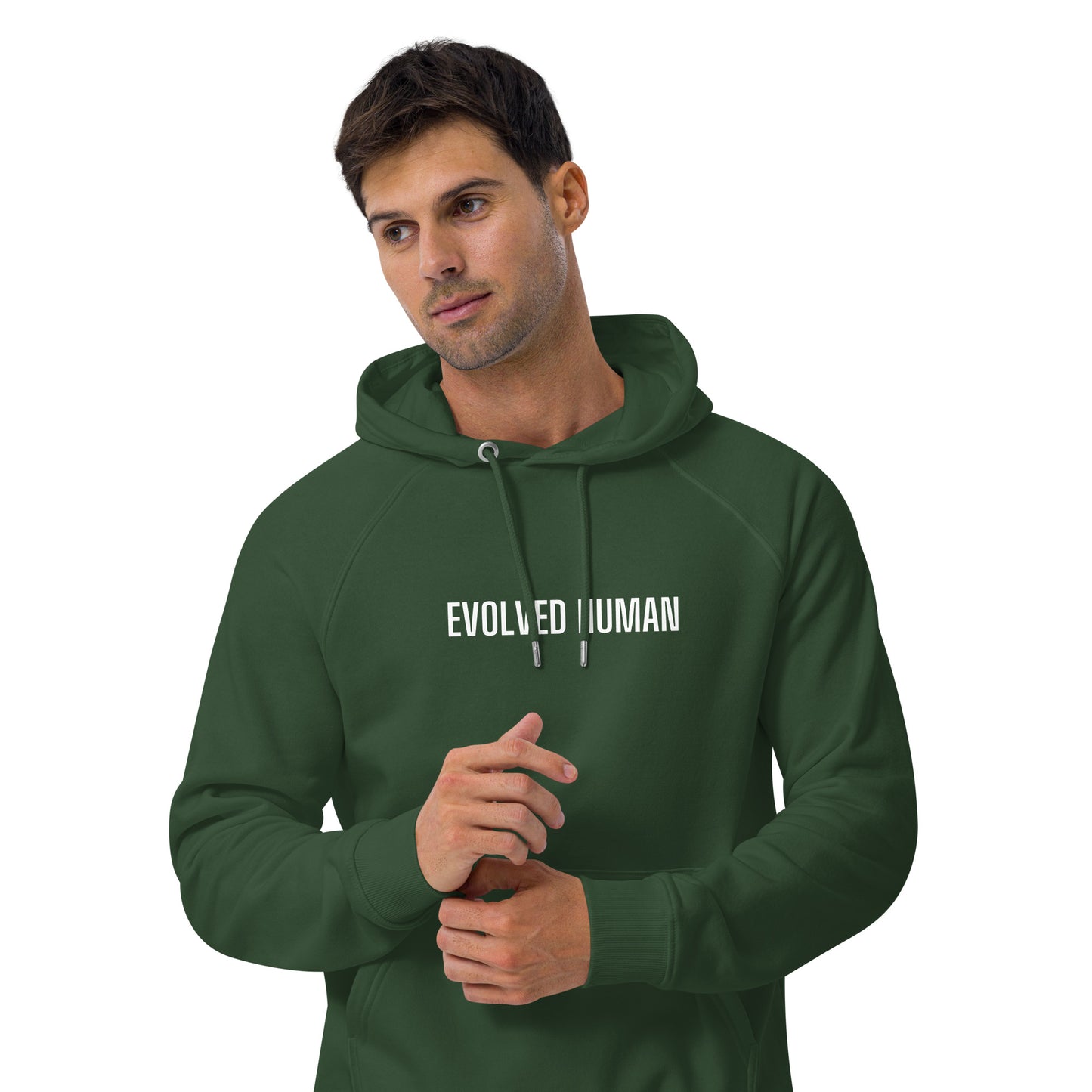 Evolved Human Unisex eco raglan hoodie