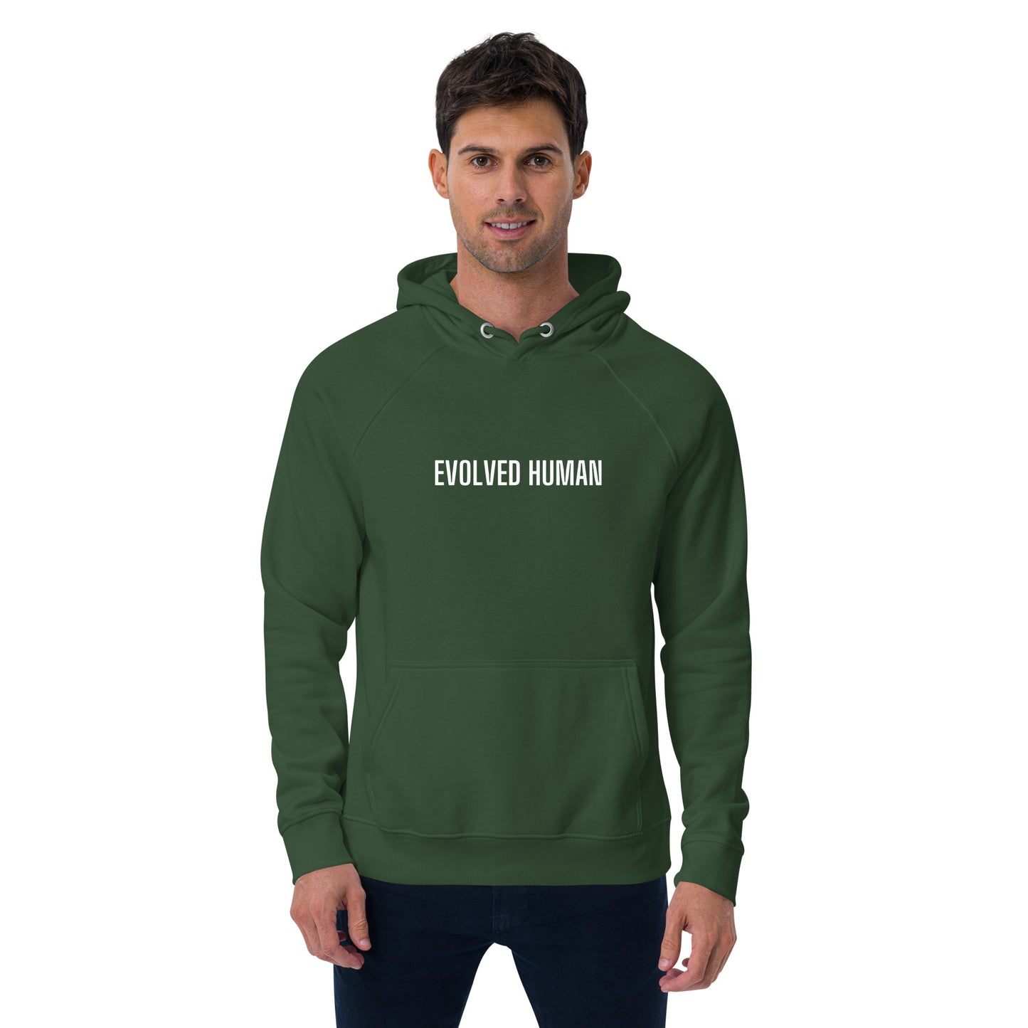 Evolved Human Unisex eco raglan hoodie