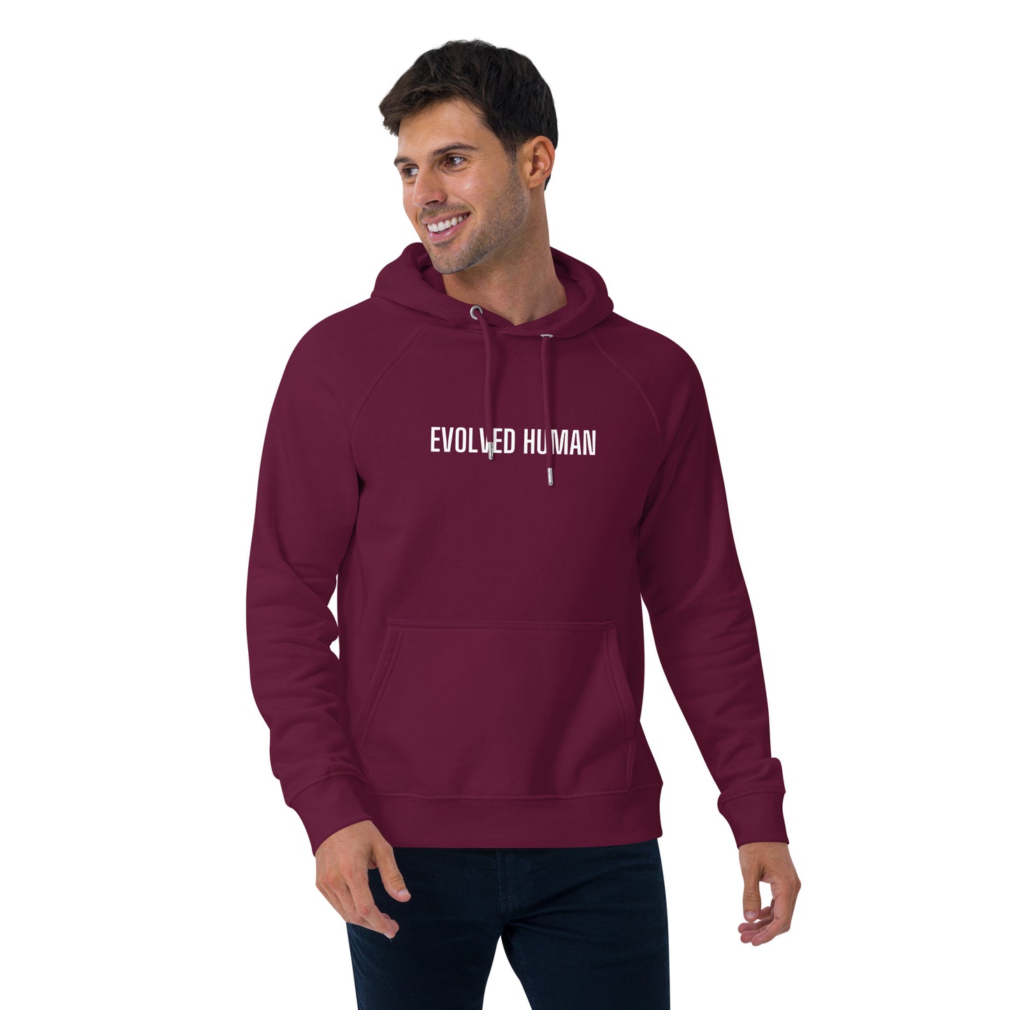 Evolved Human Unisex eco raglan hoodie