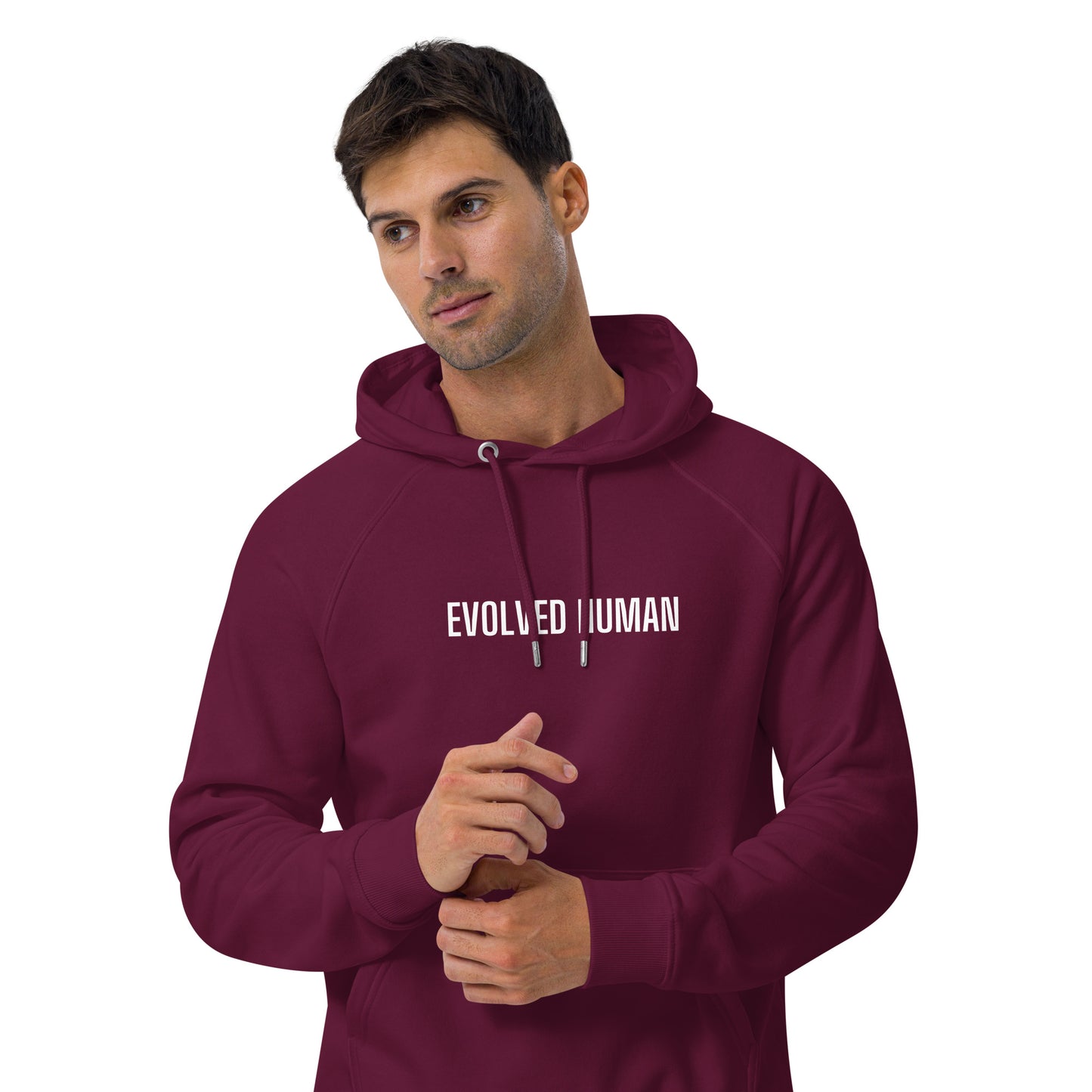 Evolved Human Unisex eco raglan hoodie