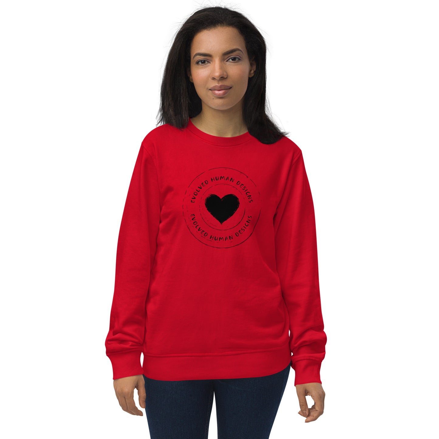 Evolved Human Designs RED Unisex organic sweatshirt