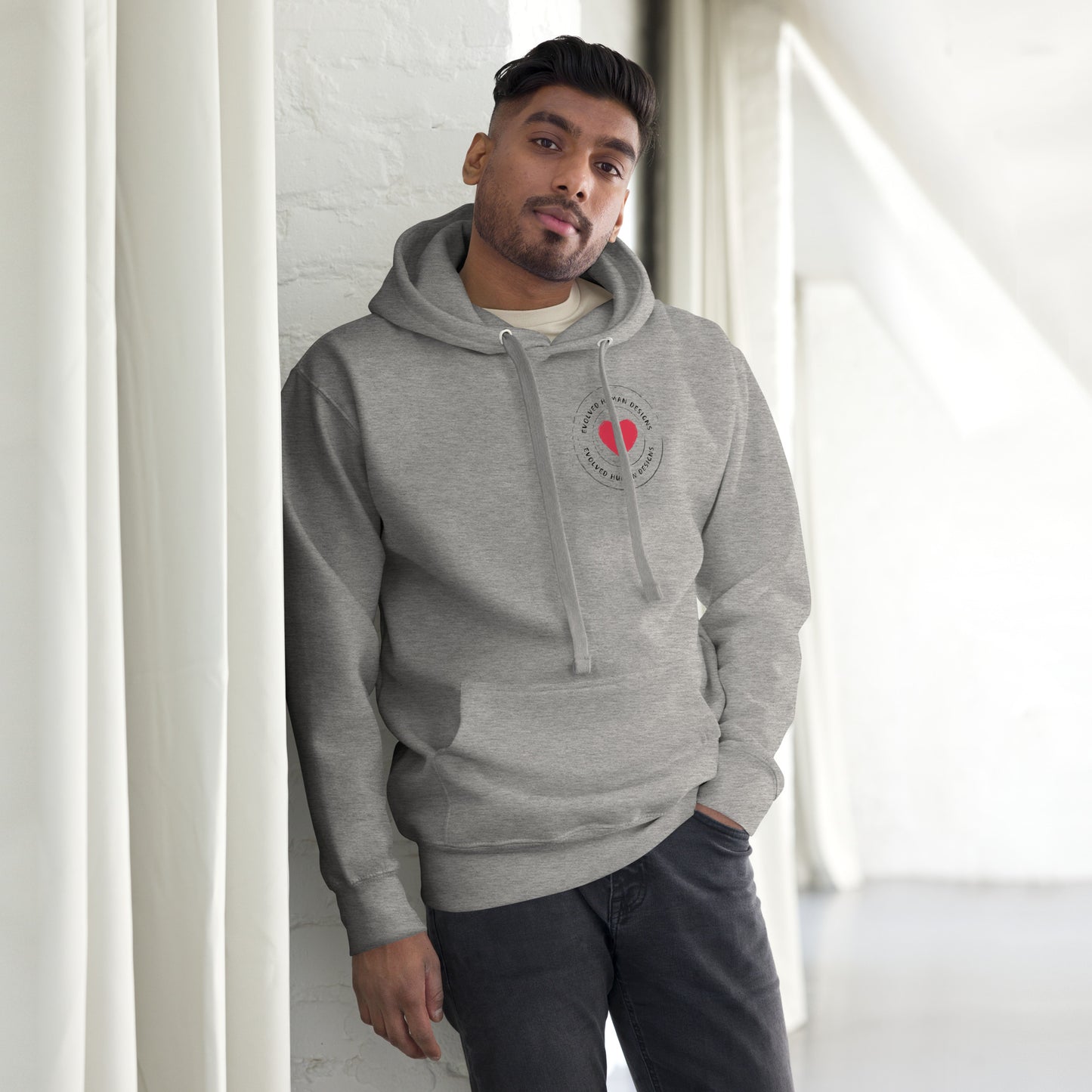 Evolved Human Design Small Logo Unisex Hoodie