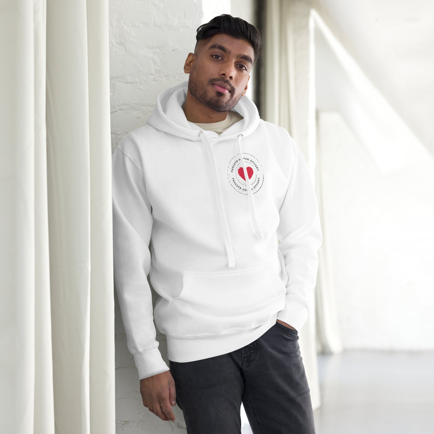 Evolved Human Design Small Logo Unisex Hoodie