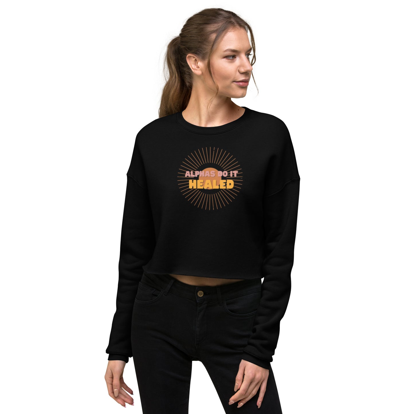 Alphas Do It Healed Crop Sweatshirt