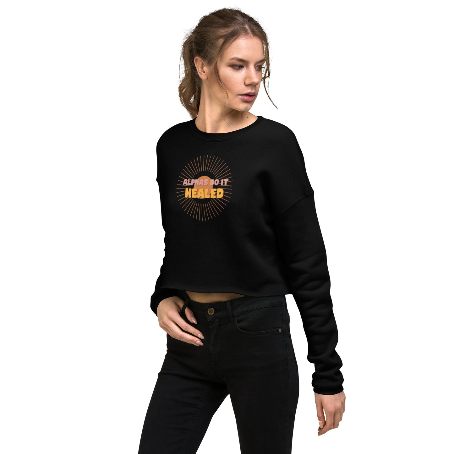 Alphas Do It Healed Crop Sweatshirt