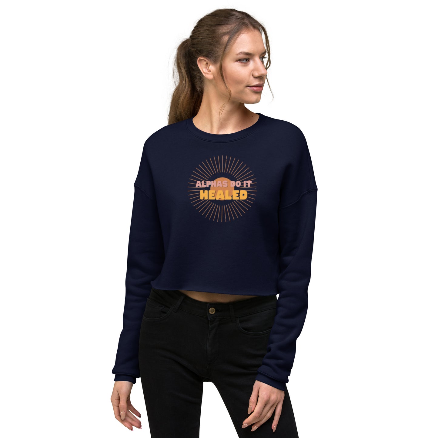Alphas Do It Healed Crop Sweatshirt