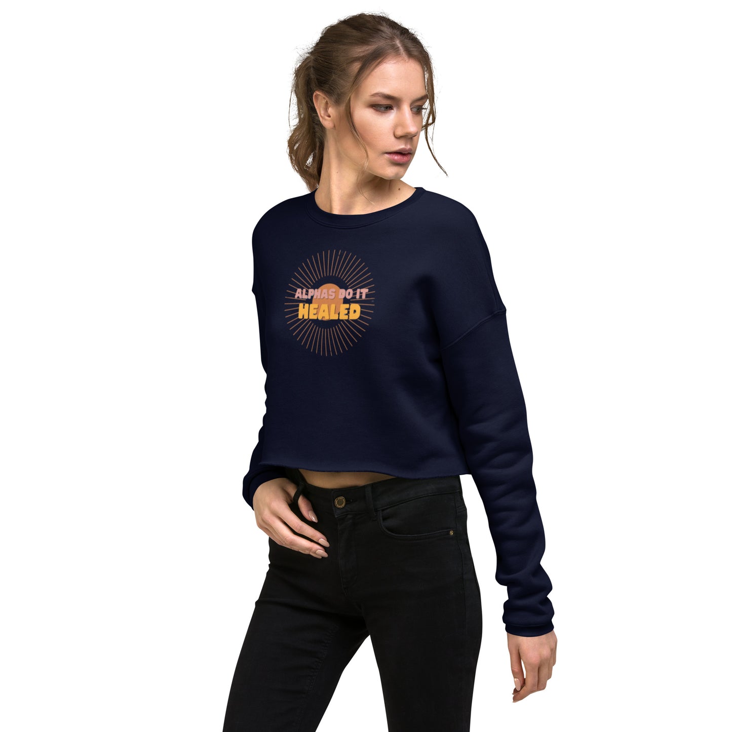 Alphas Do It Healed Crop Sweatshirt