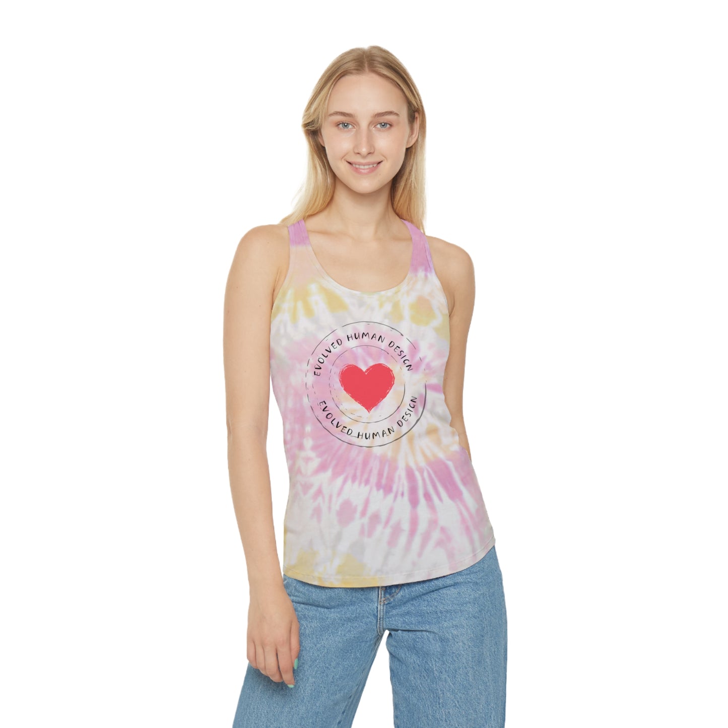 Evolved Human Designs Tie Dye Racerback Tank Top