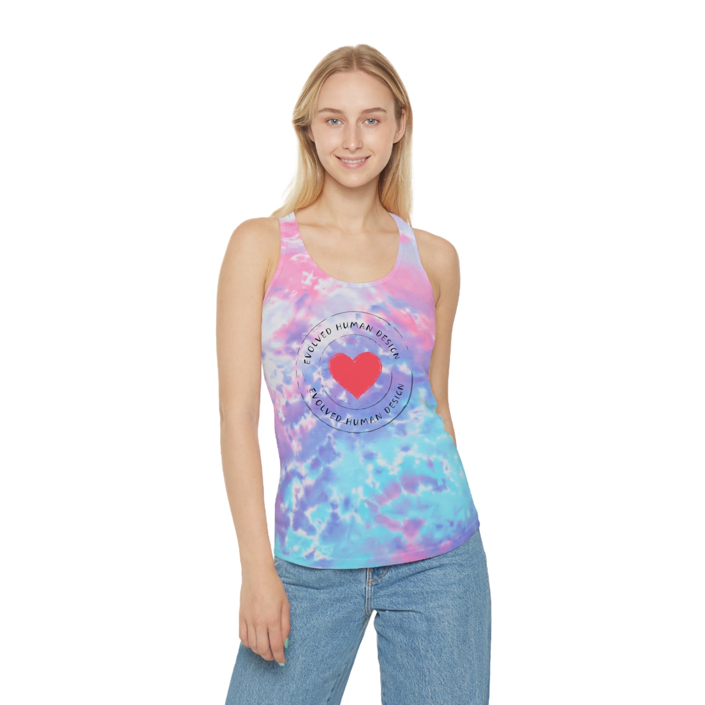 Evolved Human Designs Tie Dye Racerback Tank Top