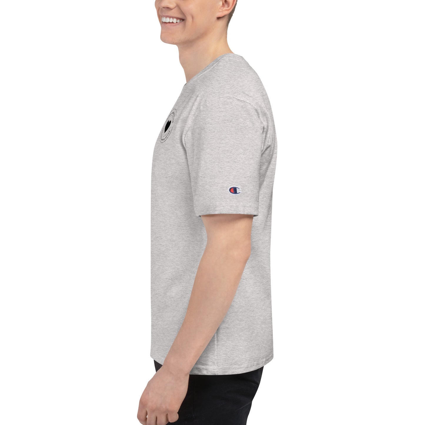 Black Signature Logo Small Men's Champion T-Shirt